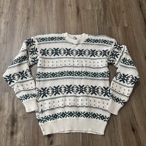 VINTAGE BRITCHES 100% Cotton Crewneck Sweater M Made In USA‎ Christmas Themed